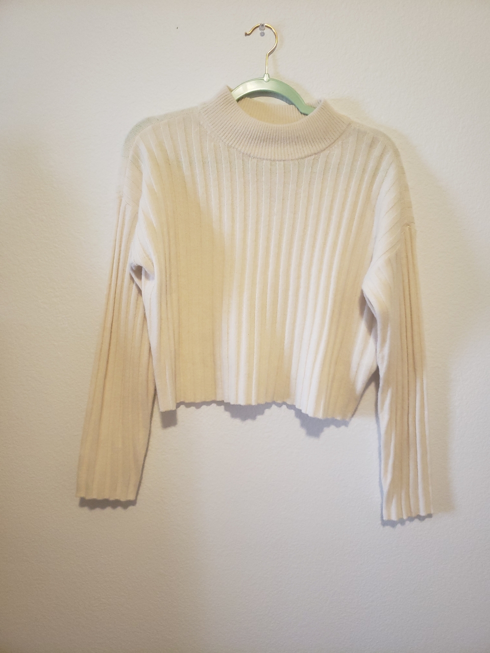 Madewell Cream Ribbed Crewneck Sweater